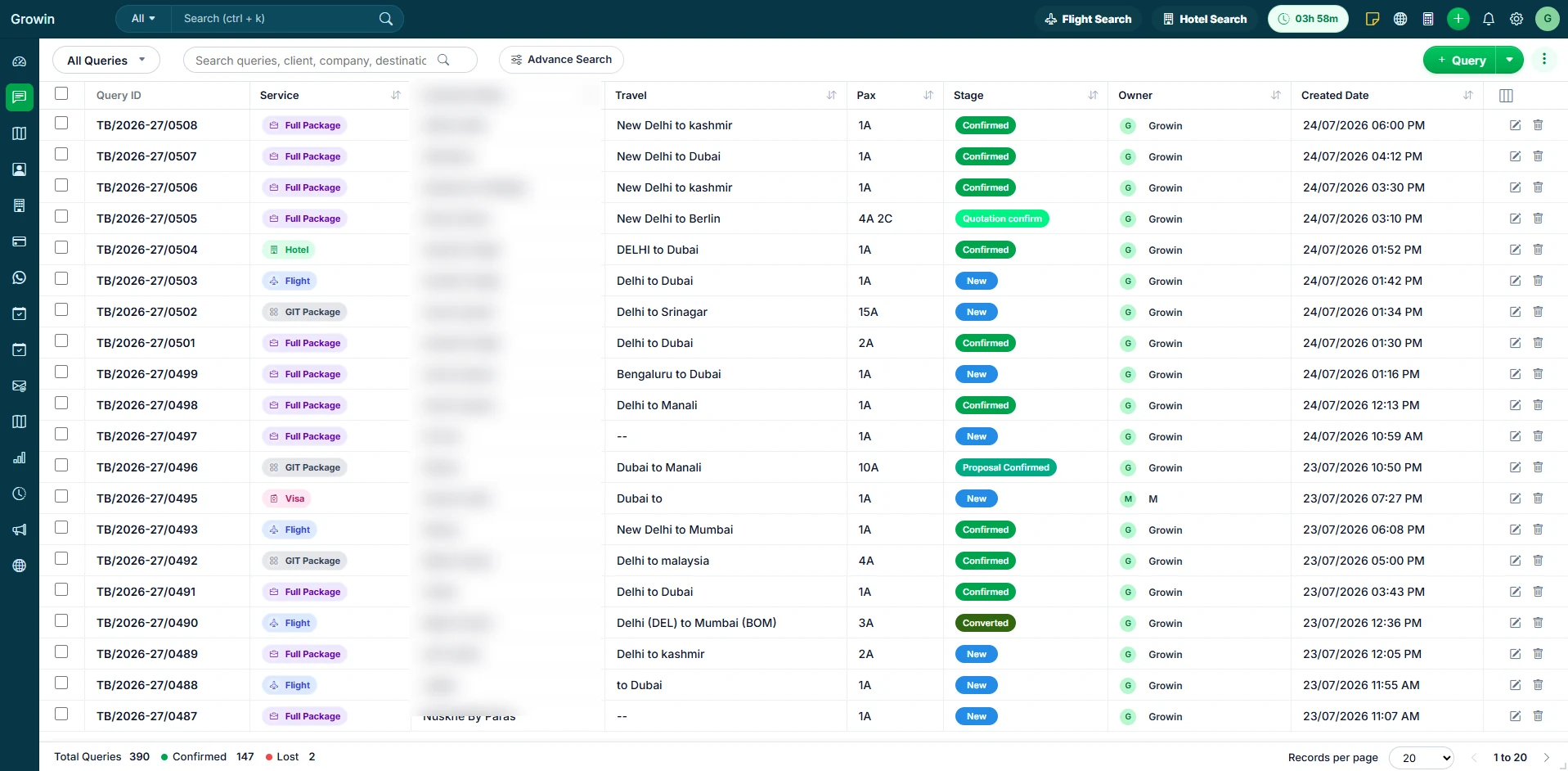 Tour operator software