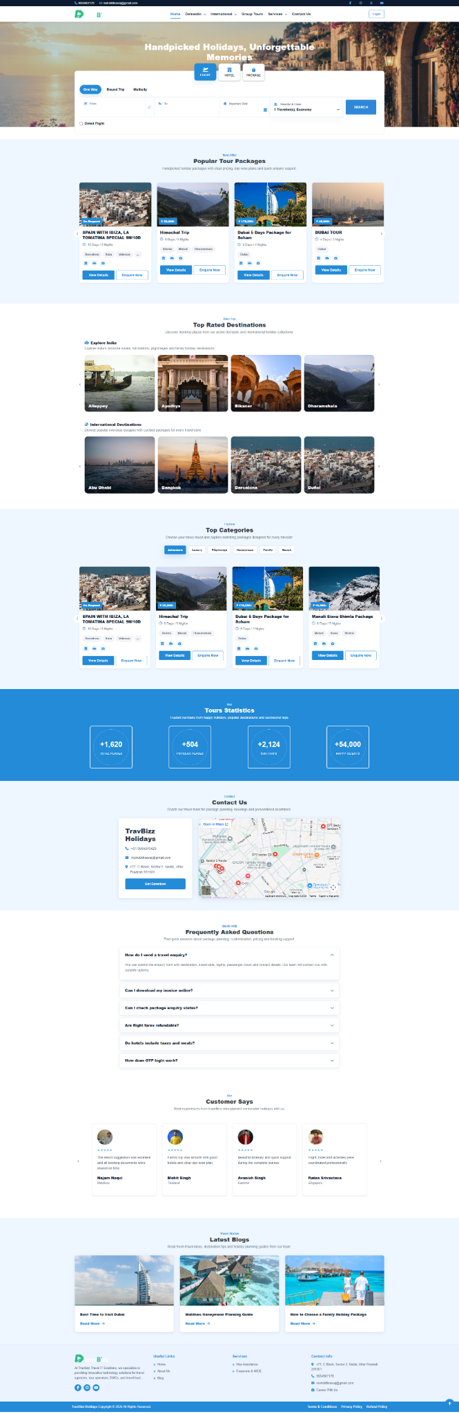 Mobile travel website