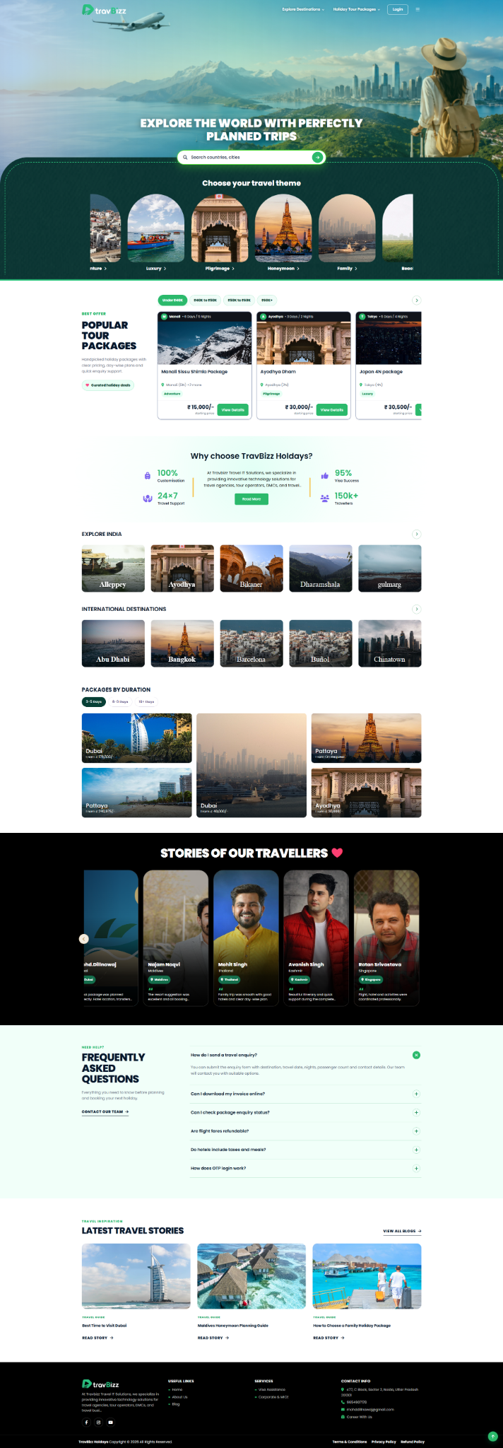 Desktop travel website
