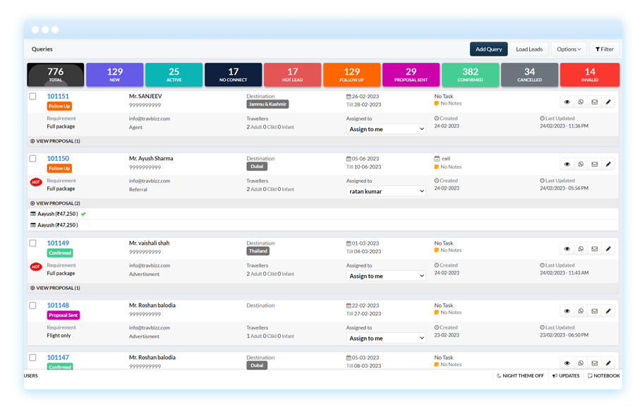 Lead / Query Management